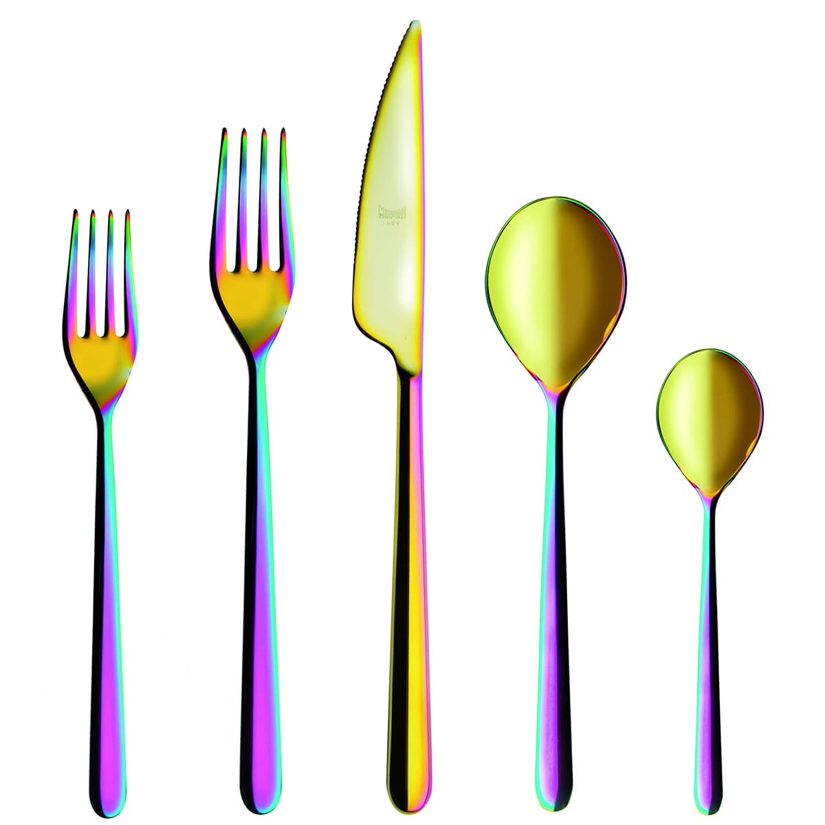 MEPRA 109922020 Linea Rainbow 20-Piece Durable 18/10 Stainless Steel Flatware - Service for 4