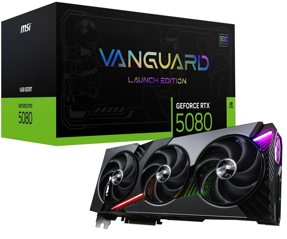 MSI GeForce RTX 5080 16G Vanguard SOC Launch Edition GeForce RTX 5080 16G VANGUARD SOC LE