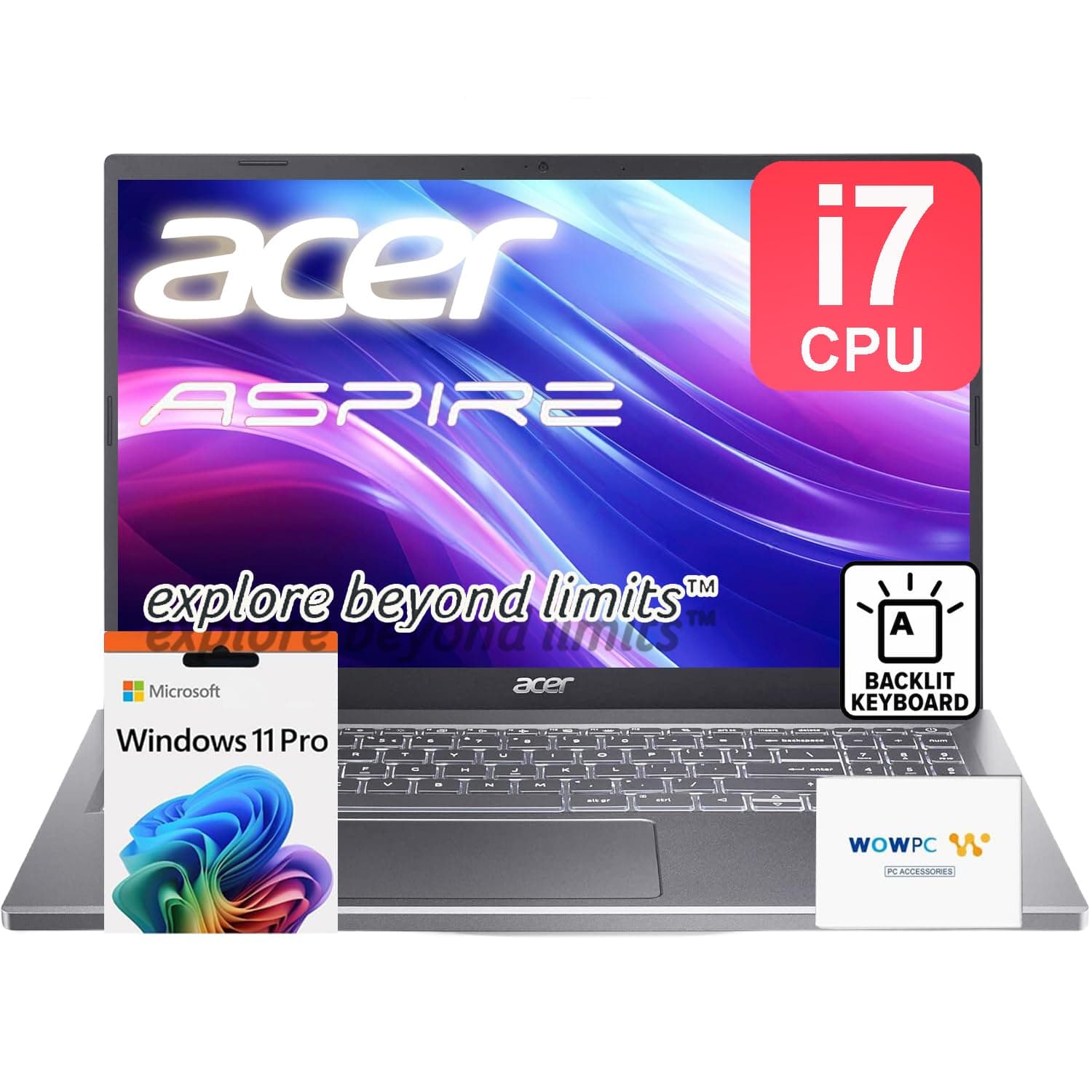 Acer Aspire Premium 15.6" - Intel Core i7-1255U, 32GB RAM, 1TB SSD, FHD, Backlit, Wi-Fi 6, Windows 11 Pro Business Laptop