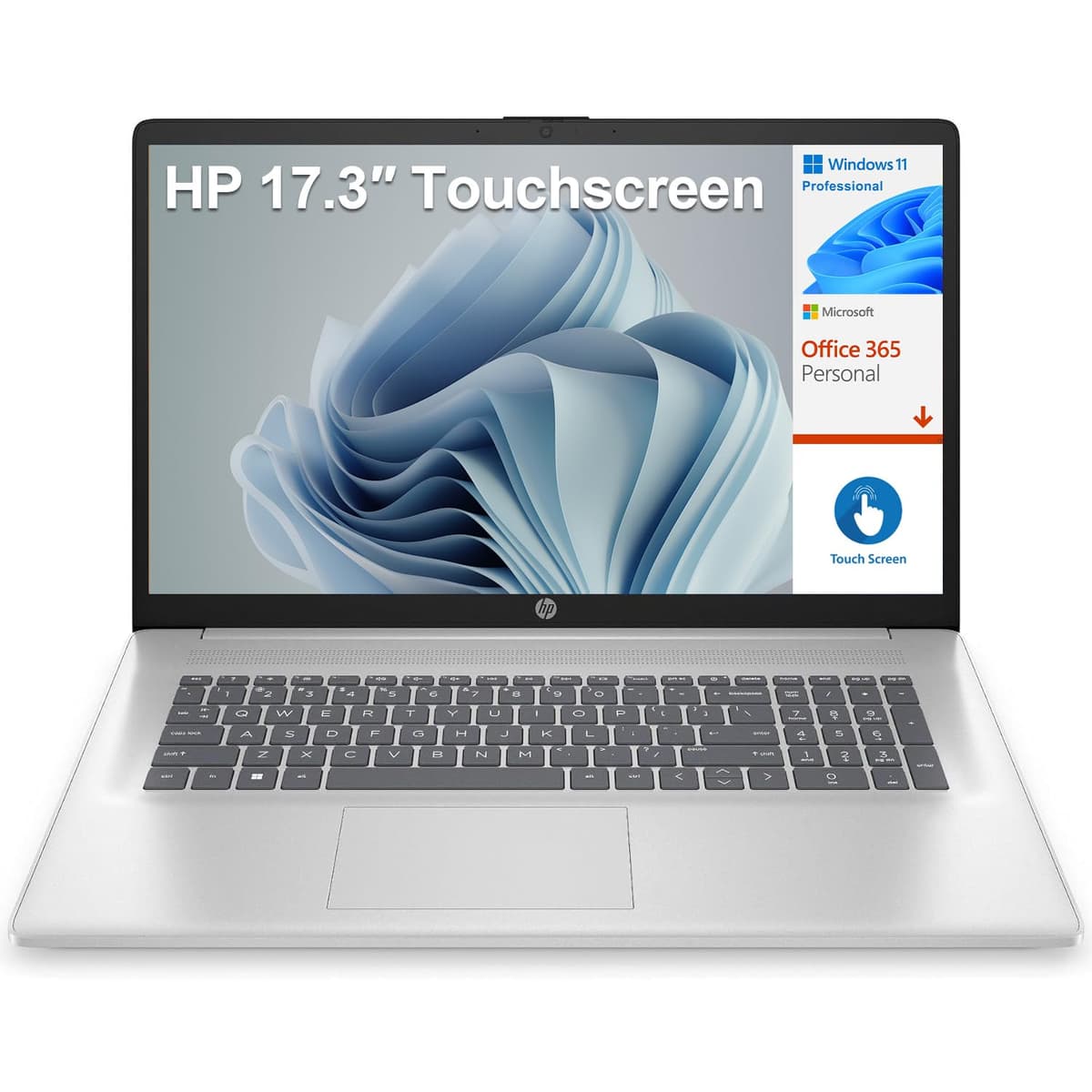 HP 17 de 17.3" Táctil HD+ para Negocios, Intel Pentium Silver N5030 hasta 3.1GHz, 32GB DDR4, 1TB SSD PCIe, WiFi 802.11ac, Bluetooth 5.0, Office 365 1 año, Windows 11 Pro S 17-cn