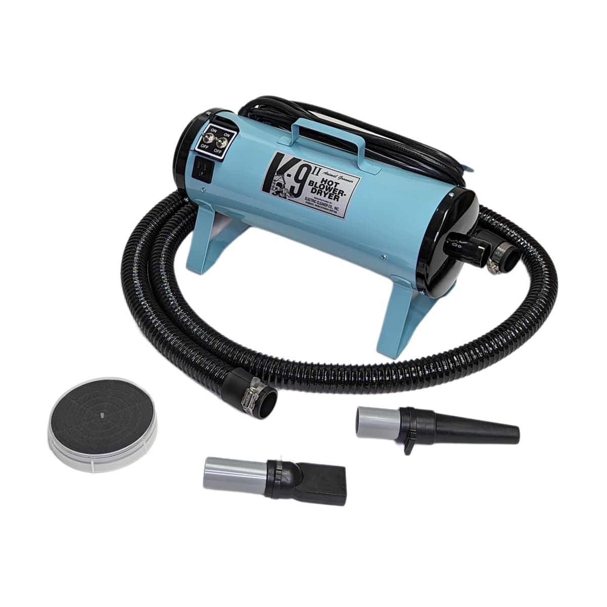Secador de Perros K9 II de Electric Cleaner Company - Secador de Alta Potencia, 10' Manguera, Deshedding, Azul ECC