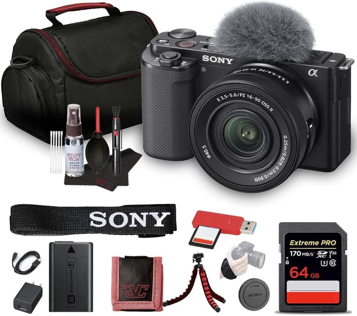 Sony ZV-E10 Mirrorless Camera Kit con lente 16-50mm II Power Zoom (Negro) ZVE10KB_EDIAV_1