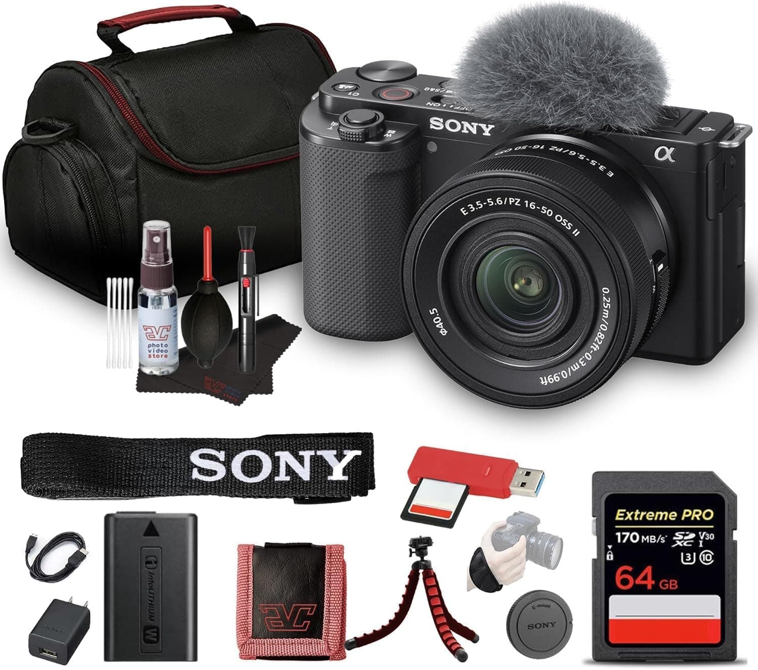 Sony ZV-E10 Mirrorless Camera Kit con lente 16-50mm II Power Zoom (Negro) ZVE10KB_EDIAV_1