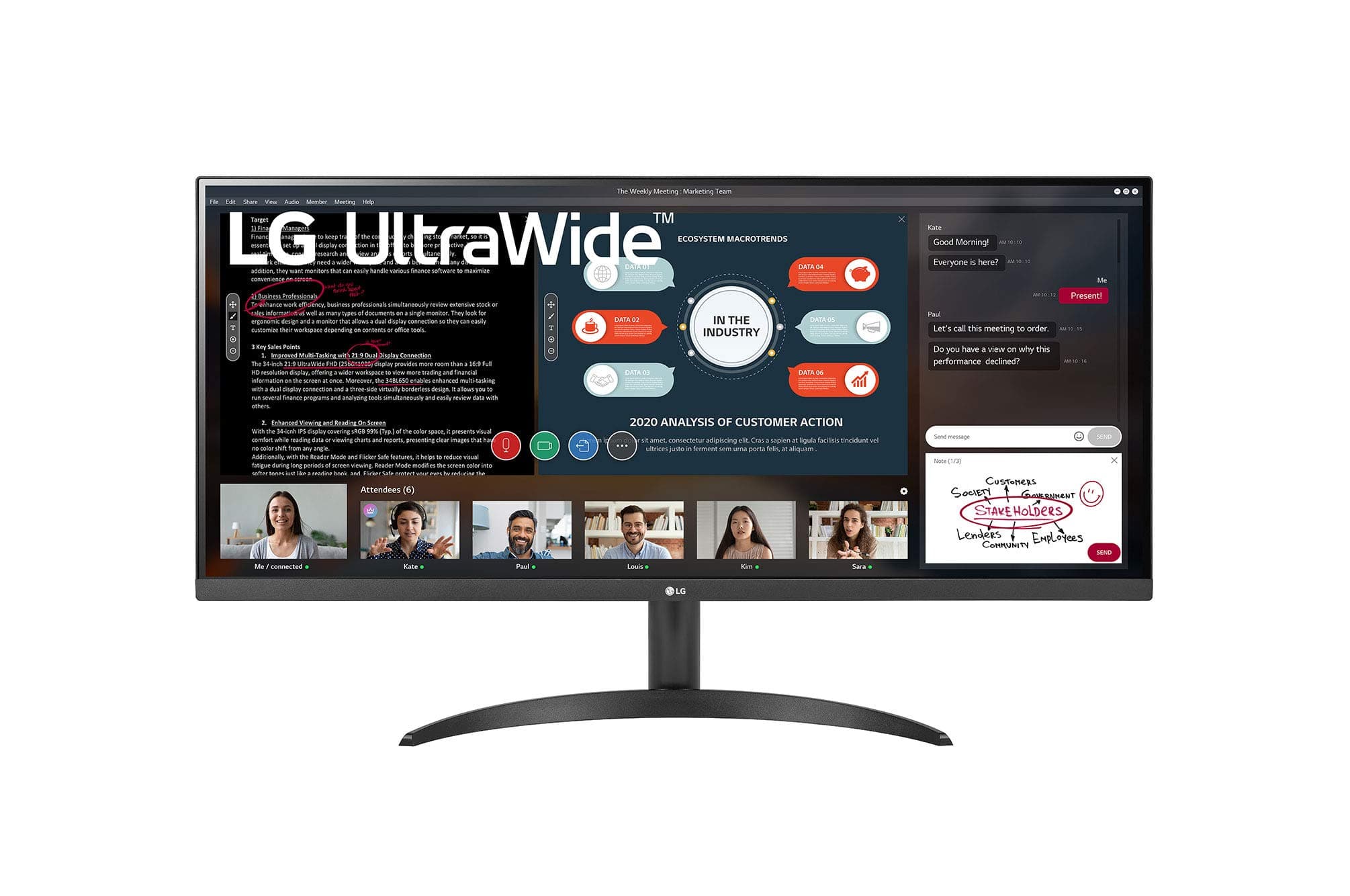 LG 34WP500-B monitor UltraWide 34" 2560×1080 HDR10