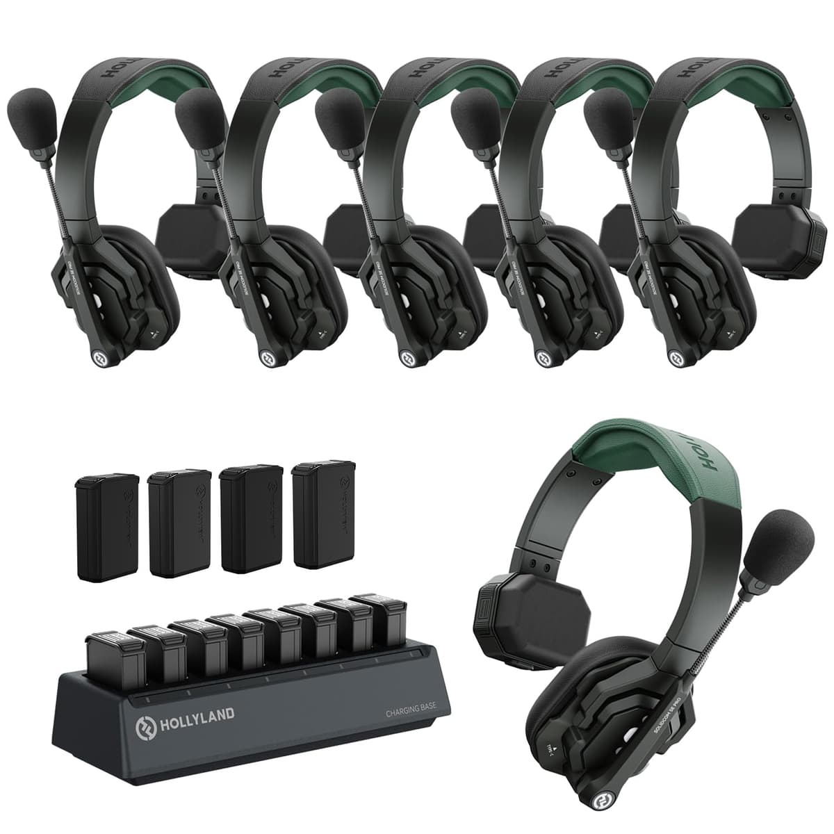 HollyView Hollyland Solidcom SE PRO 6-Users 1.9GHz Intercom Inalámbrico ENC, 1312ft, con Auricular 3.5mm, Batería Extra