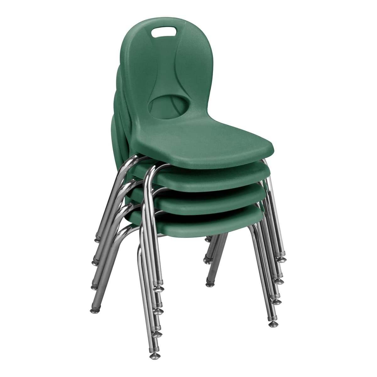 Learniture Structure Series Silla Escolar 14" Asiento, Verde, Paquete de 4 LNT-114-CSW-GN
