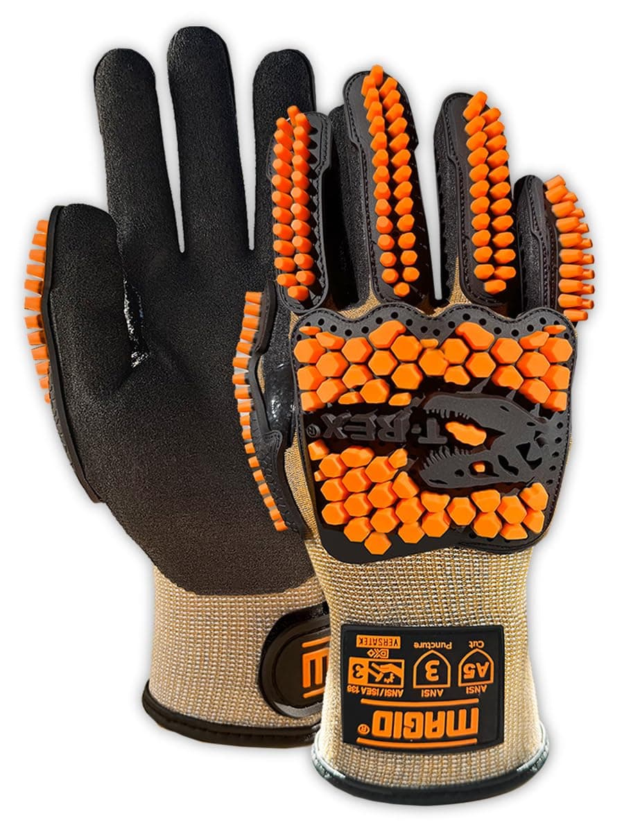 MAGID T-REX TRXDXPG53 guantes impacto Nivel 3 con VersaTek, talla 7/Small (36 pares) TRXDXPG53S-M-36-1-M