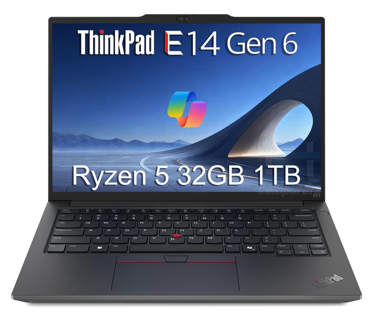 ist computers Lenovo ThinkPad E14 Gen 6 Laptop empresarial (14" FHD+ antirreflejo, AMD Ryzen 5 7535U (> Intel i7-1255U), 32 GB RAM DDR5, 1 TB SSD), teclado retroiluminado, lector de huellas, webcam 1080p, Ethernet, Windows 11 Pro con Copilot ThinkPad L14