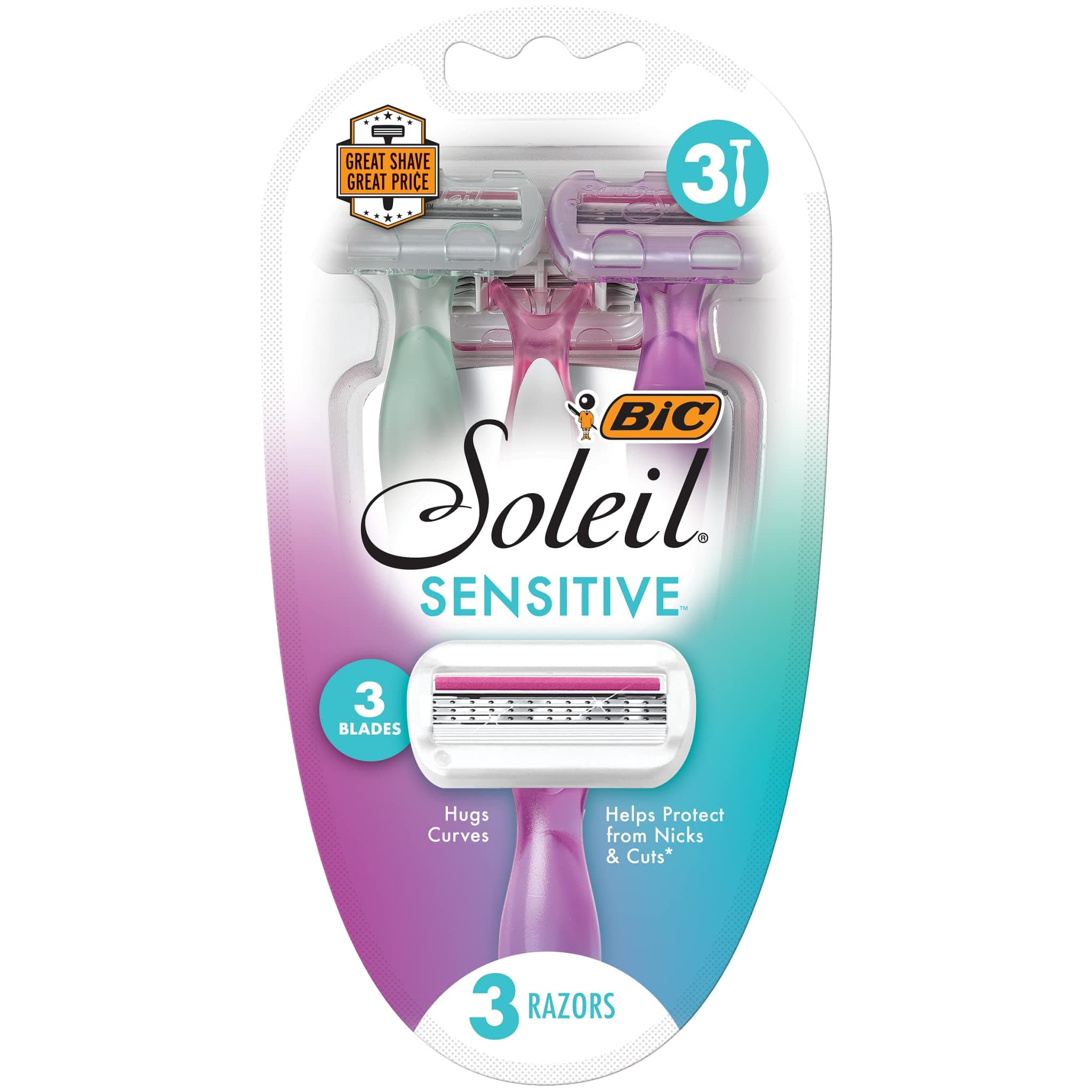 BIC Soleil 3 Scented Rasuradoras Desechables Mujer 3 Hojas, 4-Pack SG3WP31-AST