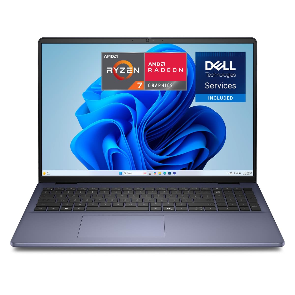 Dell 16 Laptop DC16256 de 16" FHD+ 300 nits, AMD Ryzen 7 250, Gráficos AMD Radeon, 16 GB RAM, 1 TB SSD, Teclado retroiluminado, 1 año de Dell Care Plus y Daños Accidentales - Windows 11 Home V3382
