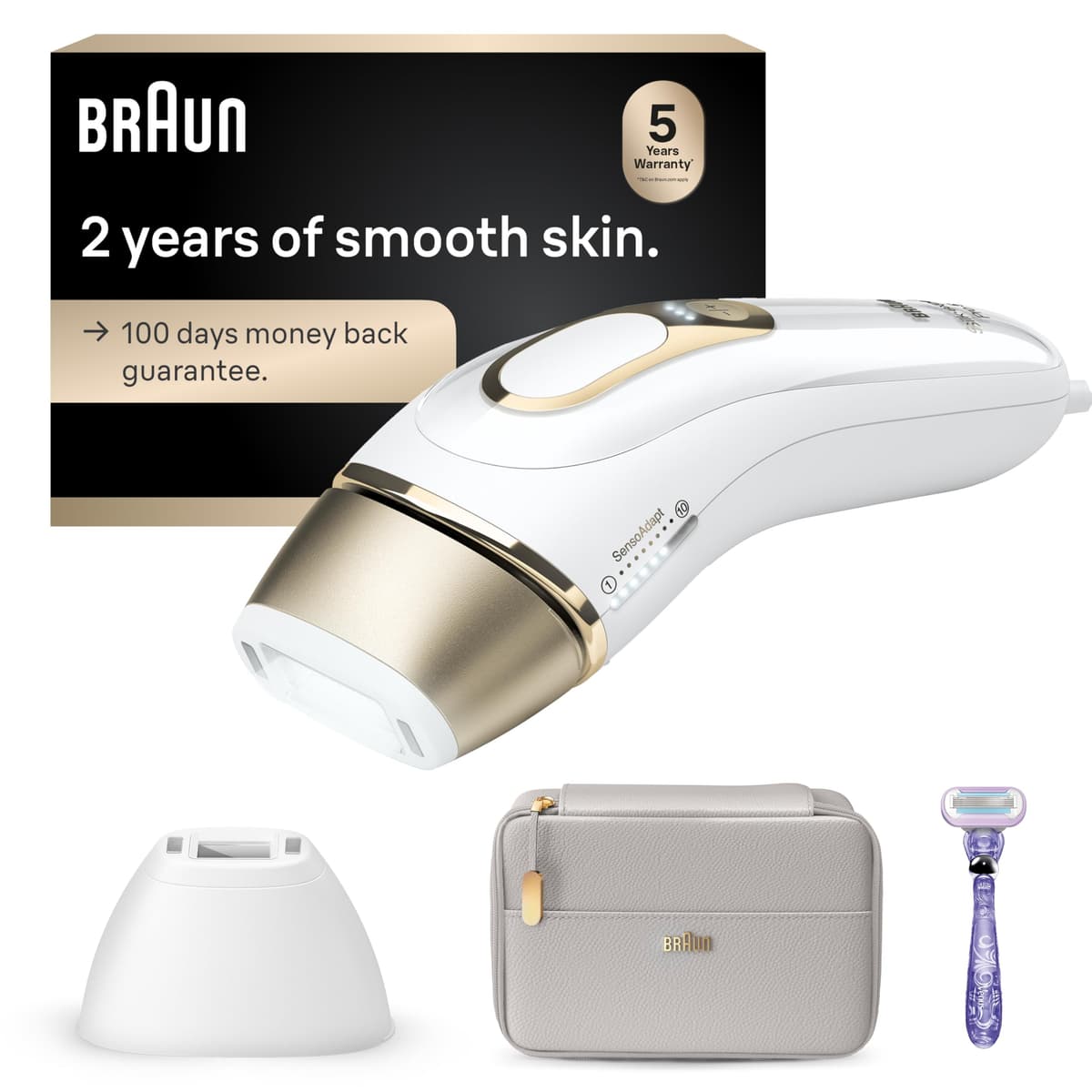 Braun IPL Silk·Expert Pro 5 PL5157 Depiladora IPL de última generación con cabezal de precisión y estuche