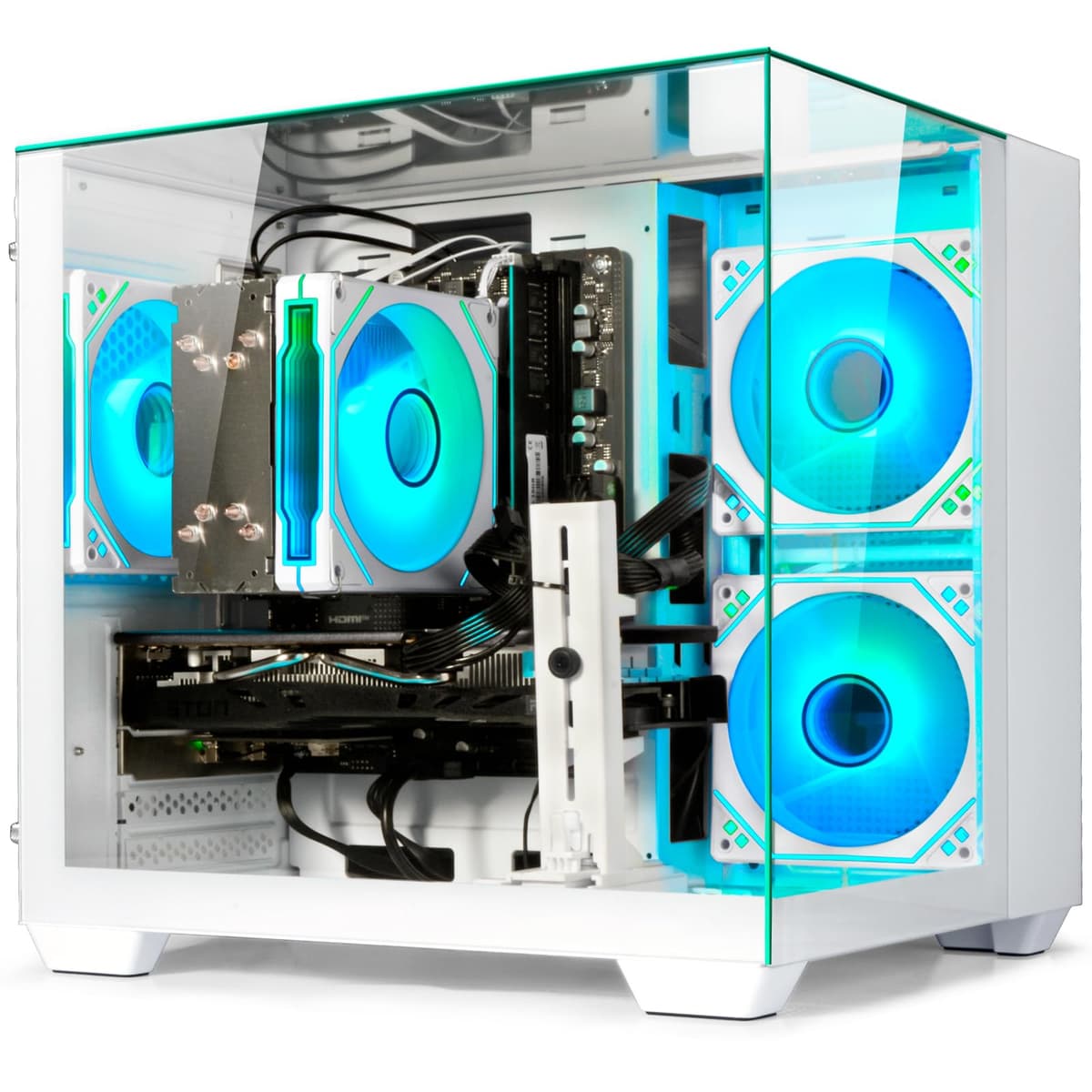Computadora de Escritorio para Gaming WIWB - Ryzen 5 5600, Radeon RX 6500XT 4GB, 16GB RAM DDR4, SSD NVMe 1TB, Torre Preensamblada (Blanca) wwr5go