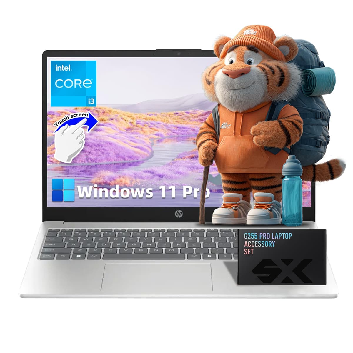 HP 2025 Laptop de 15.6" con Pantalla Táctil, Intel Core i3-1315U (hasta 4.5 GHz), 64 GB RAM, SSD de 2 TB, Windows 11 Pro con Copilot AI, Pantalla HD, Wi-Fi 6, Bluetooth 5.3, con Accesorios para Negocios y Estudiantes HP 2025 Touchscreen Laptop