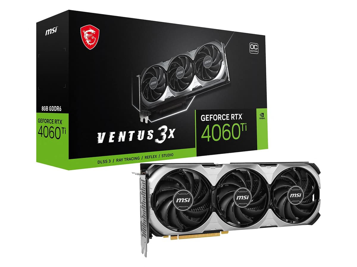 MSI GeForce RTX 4060 Ti Ventus 3X 8G OC (8GB GDDR6/PCI Express 4.0/2580MHz/18000MHz) V515-016R