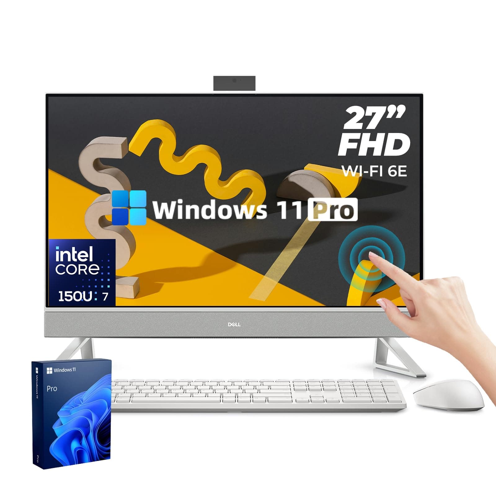 Dell All-in-One 27" Touchscreen AIO Intel 7-150U, NVIDIA GeForce MX570A, 64GB RAM, 4TB SSD, Windows 11 Pro