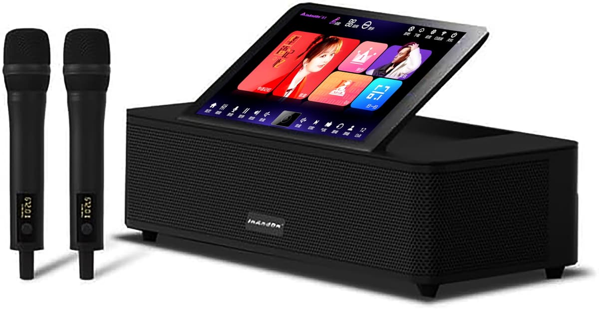Generic Sistema de barra de sonido todo en uno con pantalla táctil de 14" para karaoke y hogar (Negro 2TB) KV-MX6