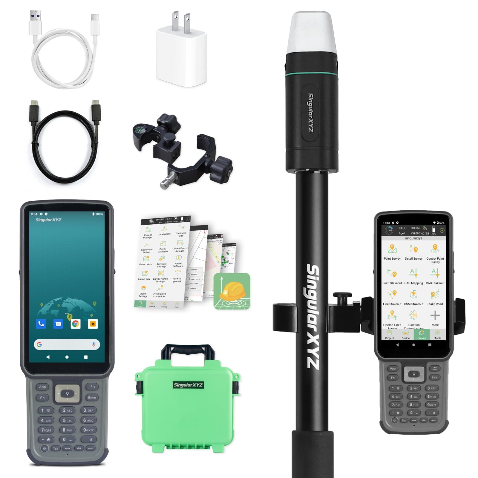 SingularXYZ RTK GNSS Sfaira ONE Plus con IMU, 60° Tilt, Rover Network RTK, Controlador de Mano y Software para Topografía SFAIRA ONE PLUS GNSS RECEIVER