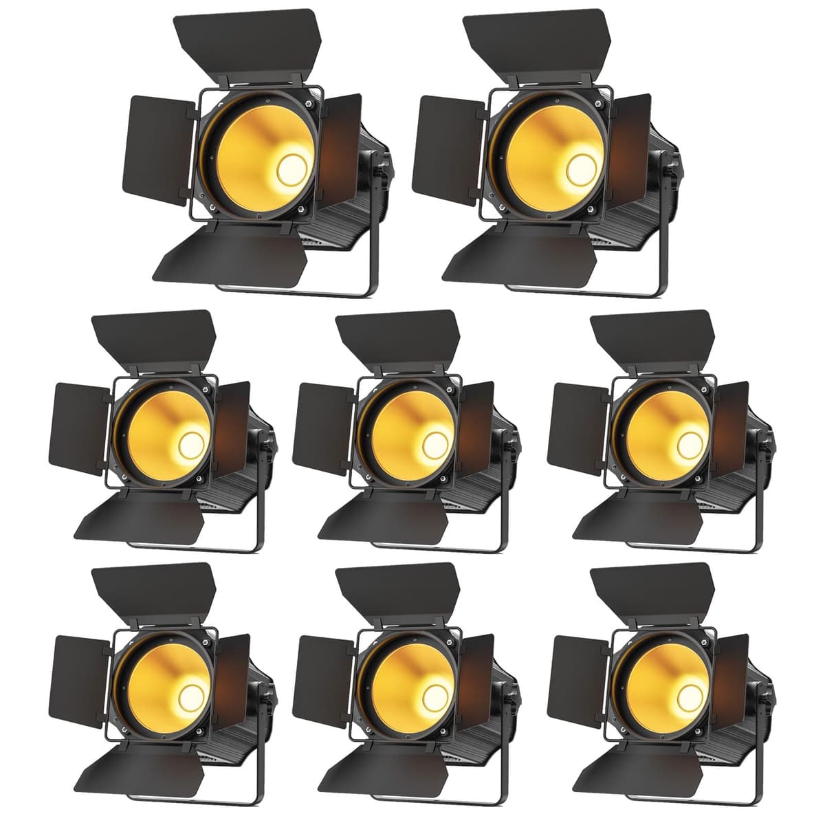 Nitehop 200W COB Par Can 8-Pack, dual-color 3200K-6500K con DMX y 4-leaf ZQ09012