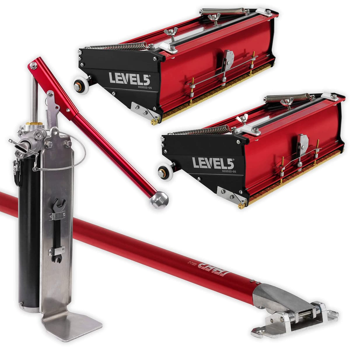 LEVEL5 Combo Flat Box + manija extensible 40-62" - 10"/12" con bomba y rellenador (4-605)