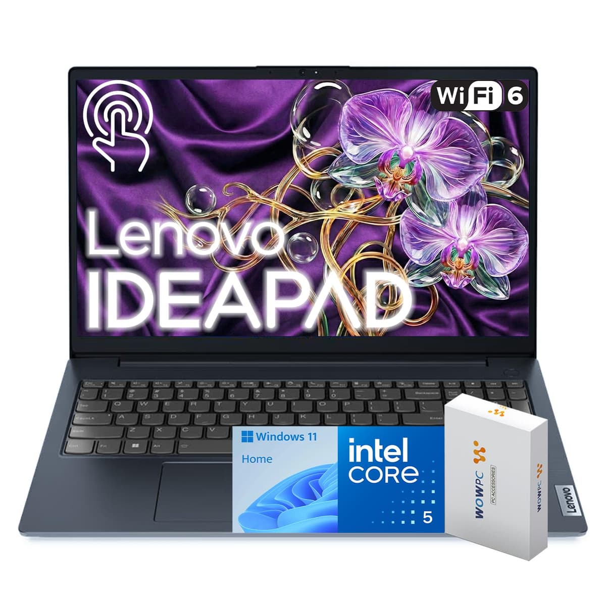 Lenovo 15.6" FHD Pantalla Táctil para Negocios con Office 365 para la Web, Intel 13ª Generación i5 de 10 núcleos (Mejor que i7-1255U), 12 GB RAM, 756 GB (256 GB SSD + 500 GB Disco Externo), Windows 11, WOWPC 3 en 1, Sin Mouse 1i