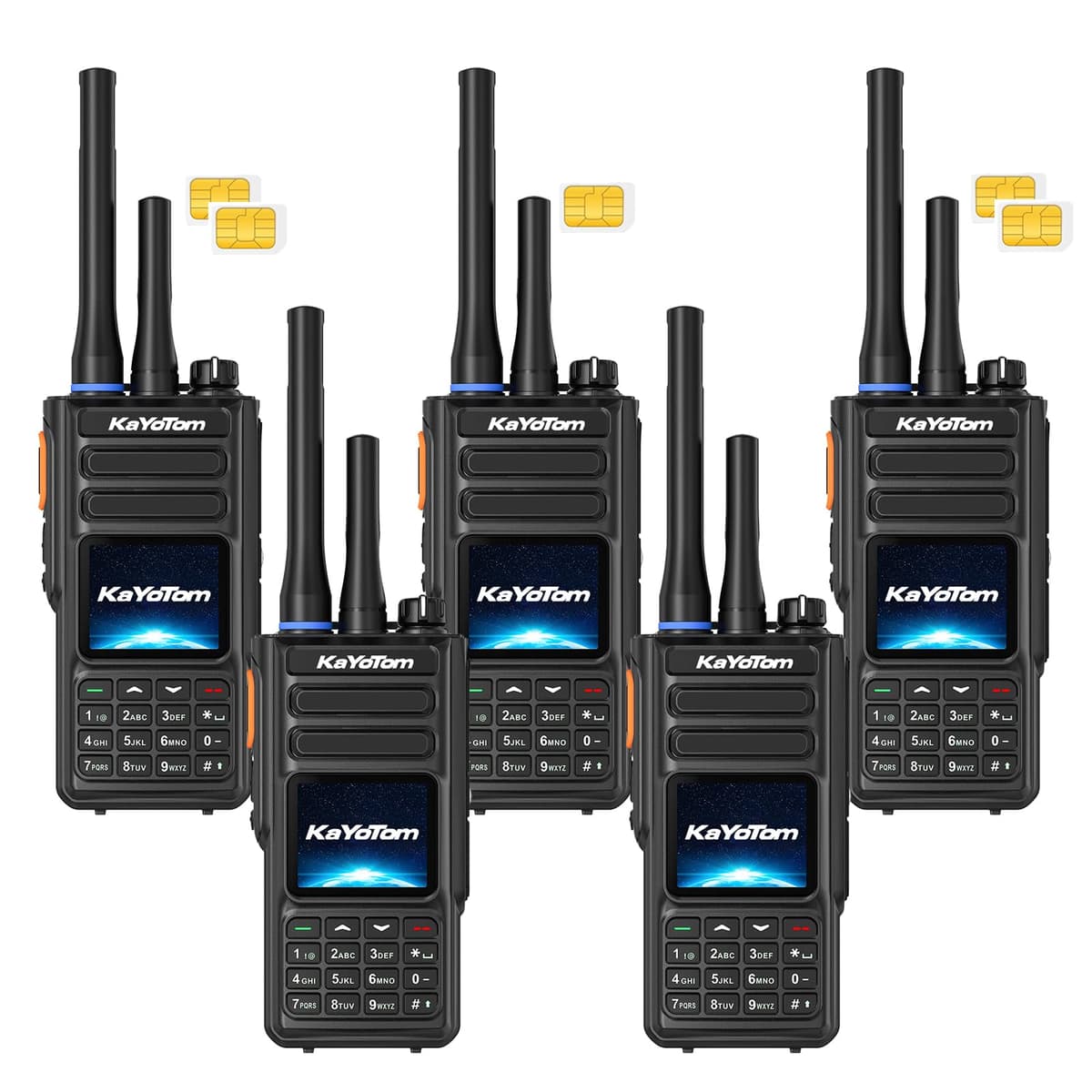 KaYoTom D16 Dual-Mode GPS Walkie Talkie PoC + UHF, IP68, Encriptado, Batería de Larga Duración
