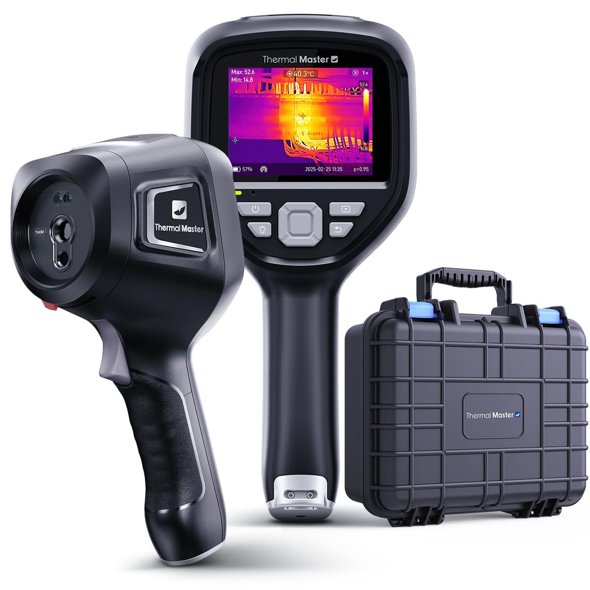 Thermal Master Thor 002 Cámara Térmica Portátil 512×384, Pantalla IPS 3.5" 640×480, Cámara Visual 2MP, Láser, -4℉ a 1022℉, 60Hz, 40mK CA-THOR 002-FBA