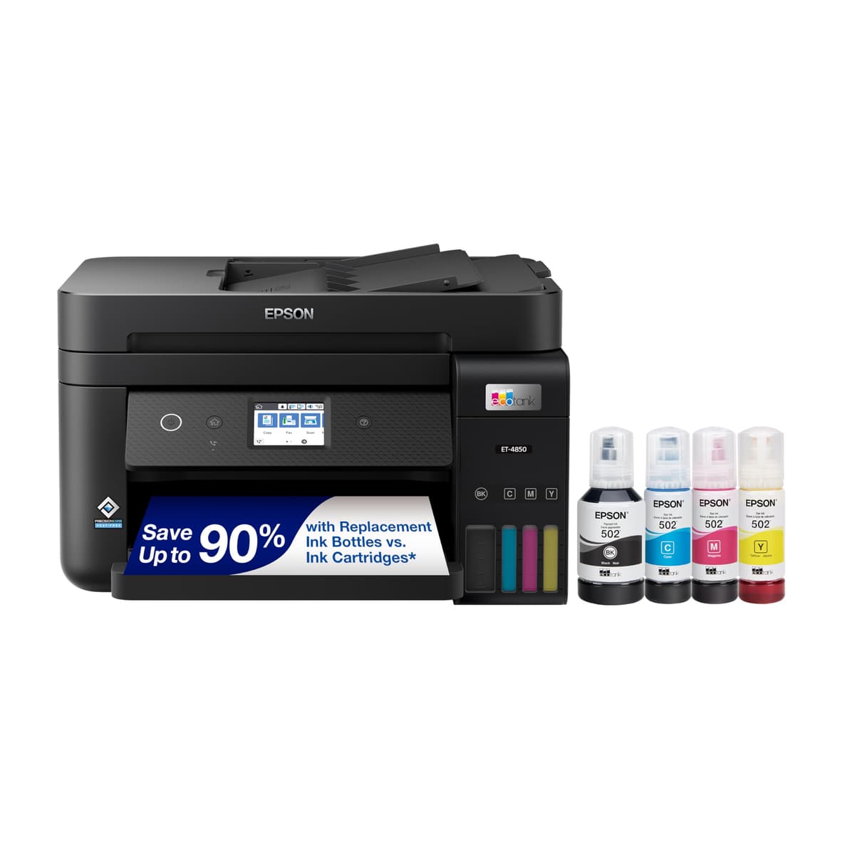 Epson EcoTank ET-4850 Negro - Impresora multifunción Supertank con ADF y Ethernet C11CJ60201