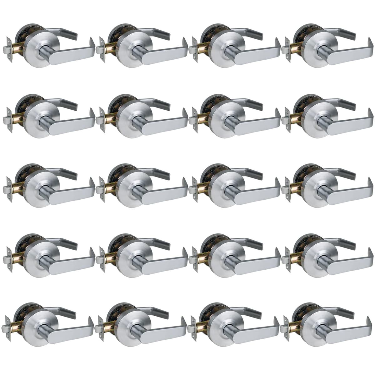 NEWBANG HARDWARE Manija de Paso Comercial (Passage) Sin Llave, Satin Chrome 26D, GRD2-73PS20P