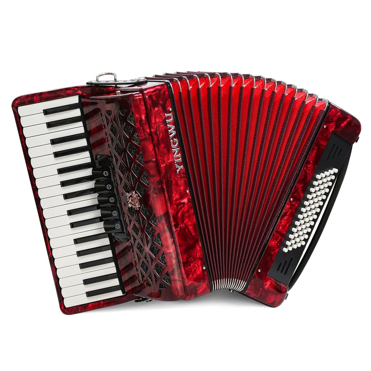 YINGWU Acordeón 34 teclas 60 bajos premium para principiantes y profesionales, rojo yingwu-34-60