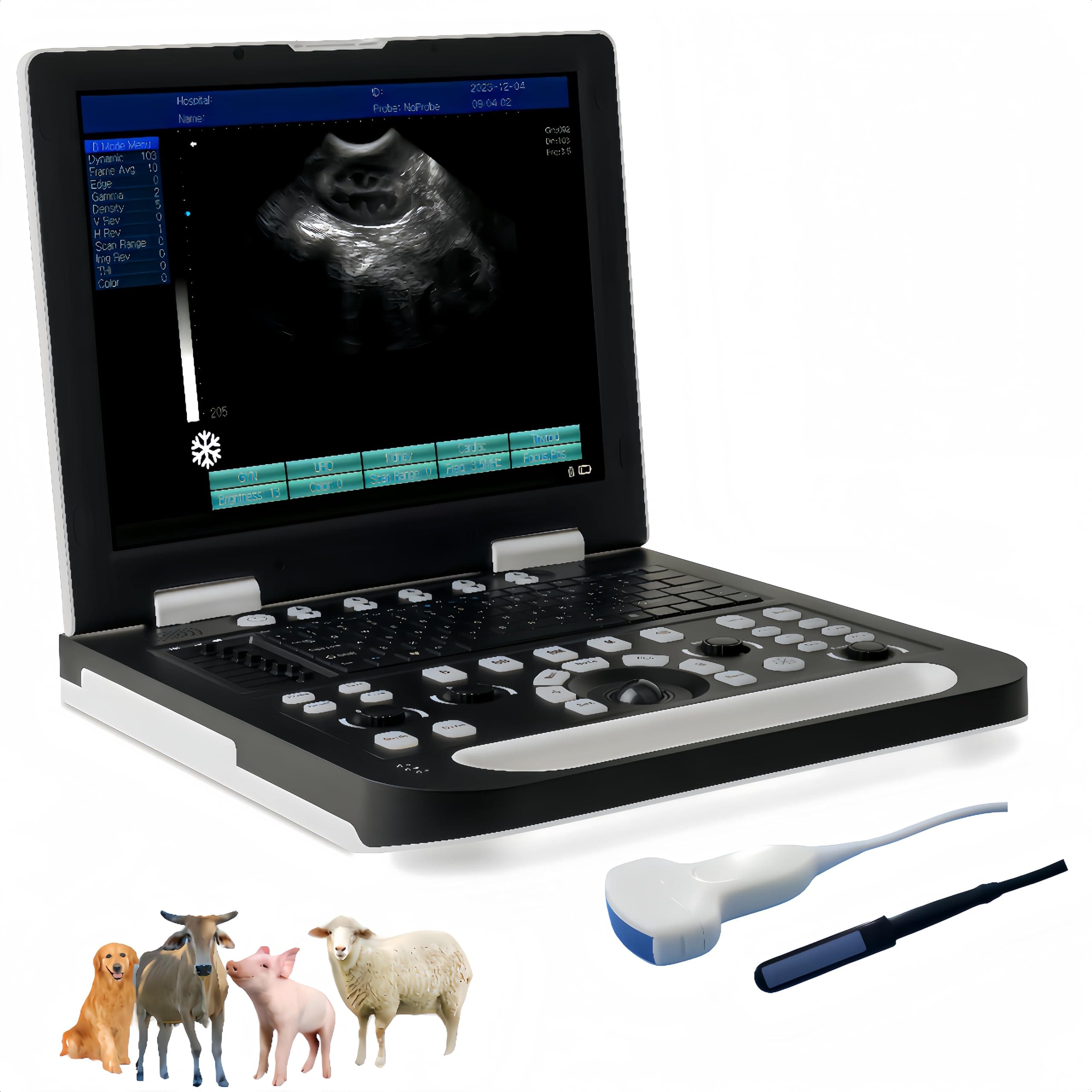 Ruisheng N50 Portable Veterinary Ultrasound Machine - 15" Screen, Convex + Rectal Linear Probes N50 VET