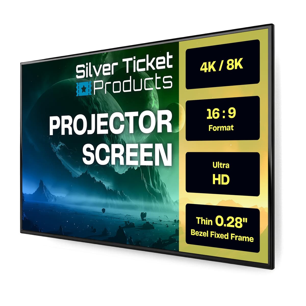 Silver Ticket S7 Serie 100" Fijo Bisel Delgado 16:9 Gris S7-169100-G