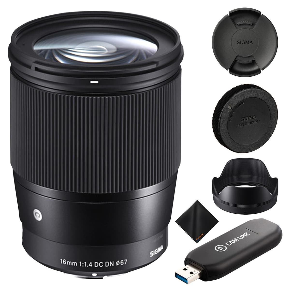 Sigma 16mm F1.4 Contemporary DC DN para Sony E-Mount - Kit con Elgato Cam Link 4K y paño de microfibra SIG402965