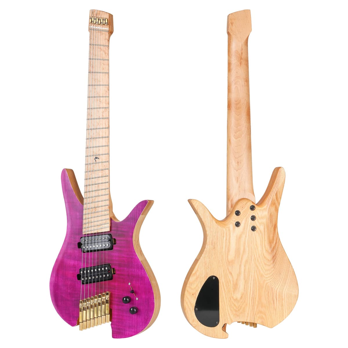 Batking Guitarra Eléctrica Headless 8 Cuerdas Fanned Fret - Purple 8-String-Purple