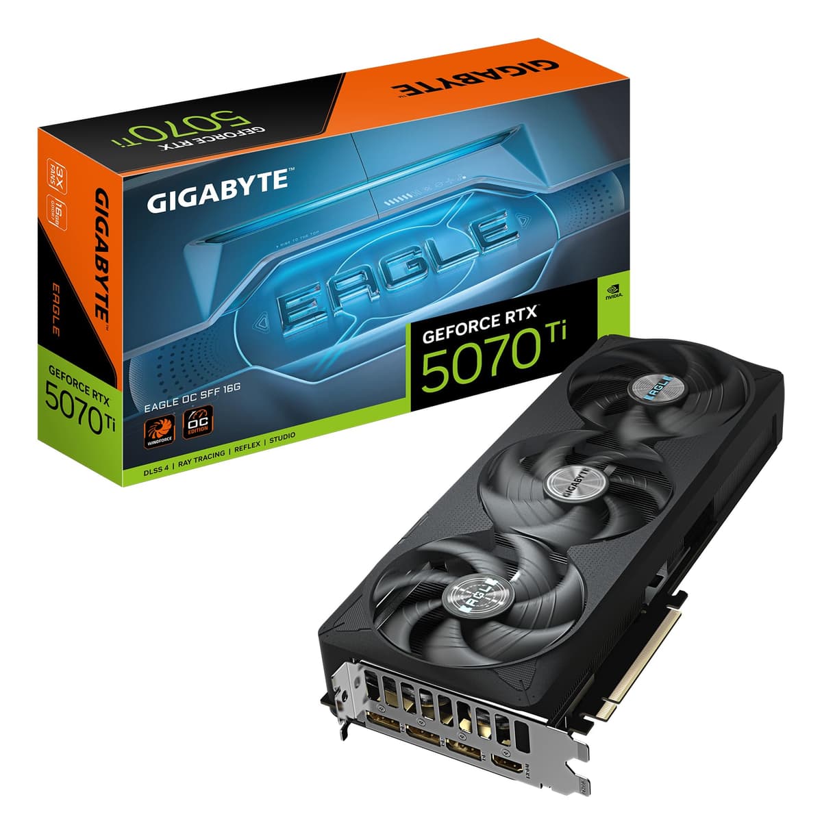 Gigabyte GeForce RTX 5070 Ti Eagle OC SFF 16G - 16GB GDDR7, PCIe 5.0, RGB, WINDFORCE, Dual BIOS GV-N507TEAGLE OC-16GD