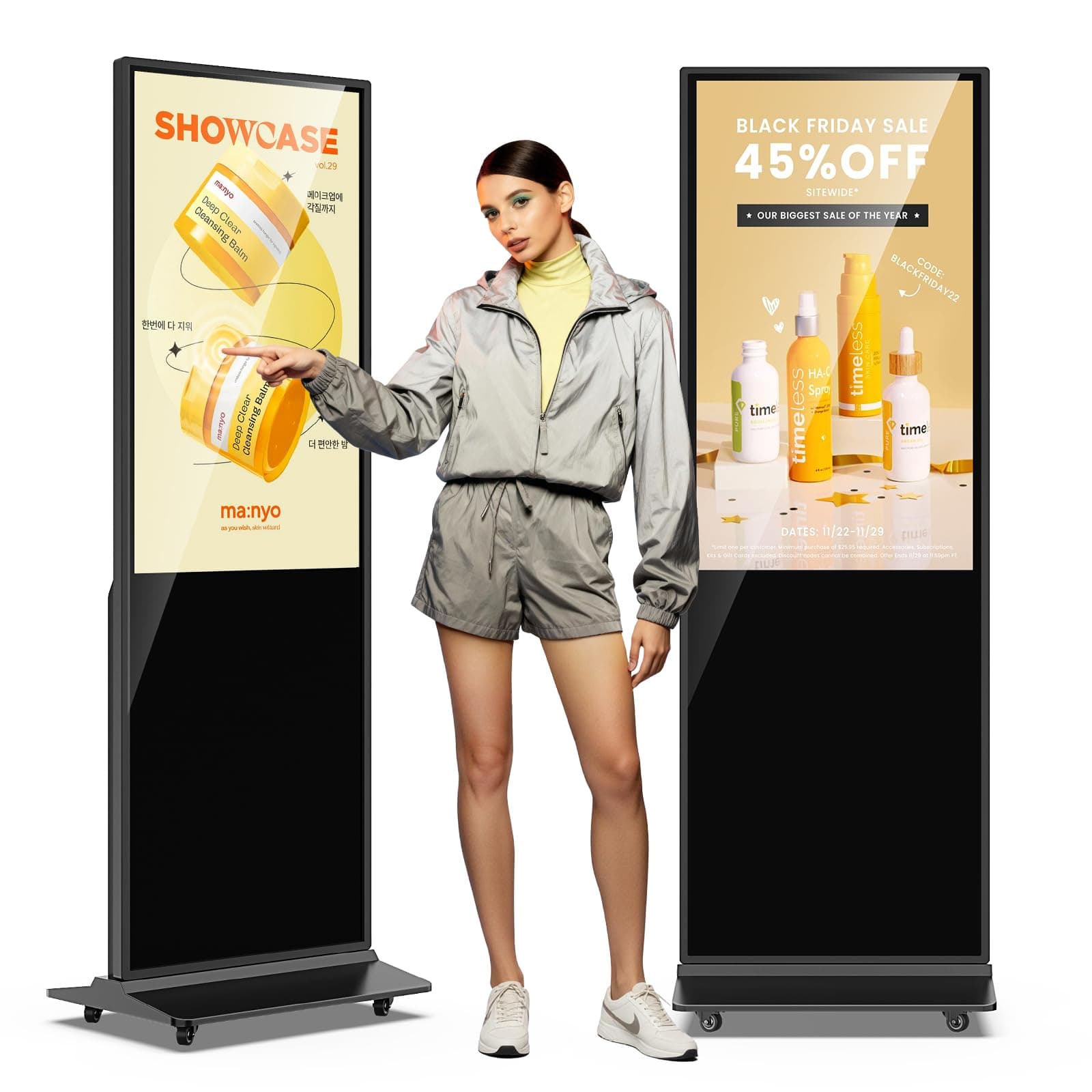 JIYANG 43" Touchscreen Digital Signage interactiva con Android, WiFi, HDMI/USB y reproductor automático