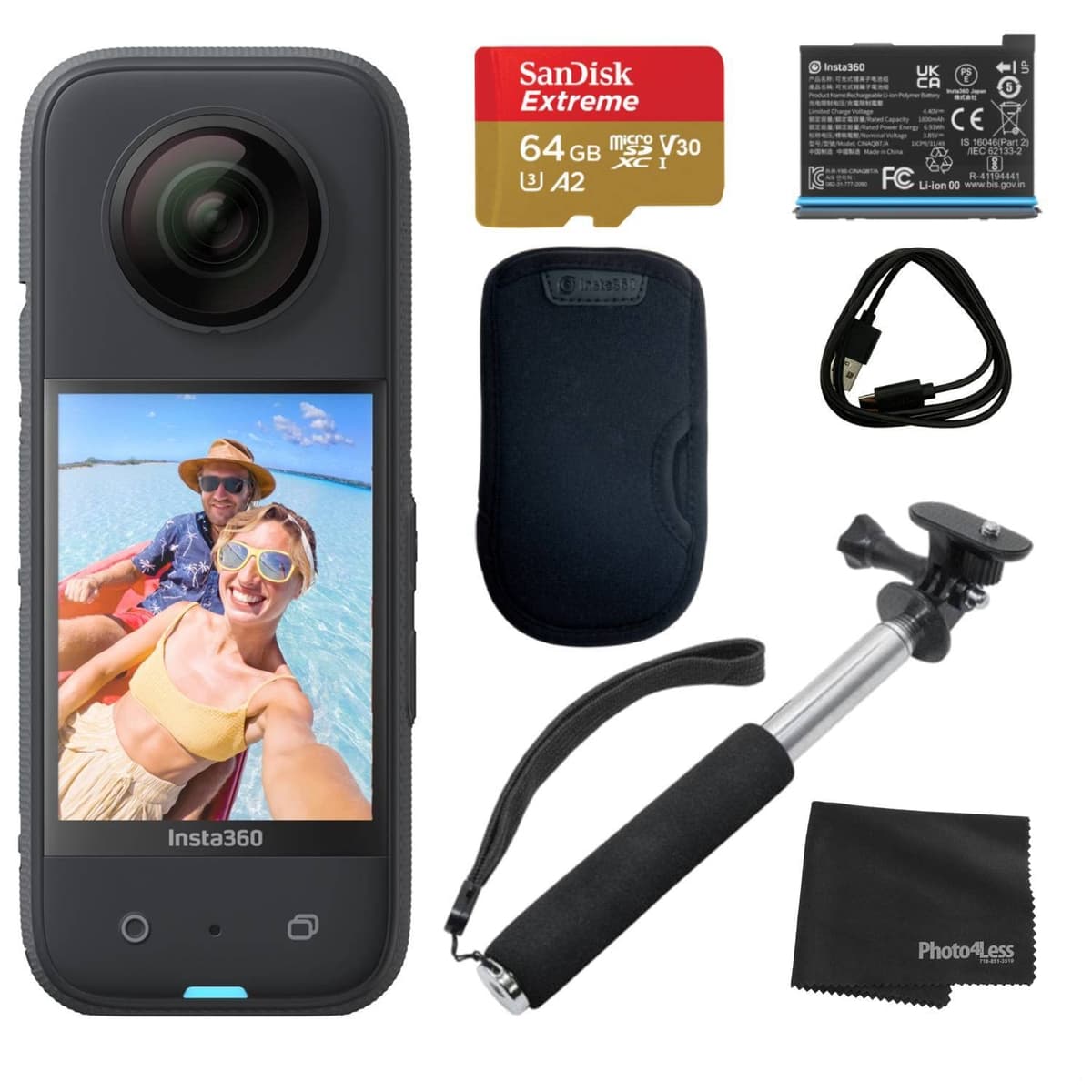 Insta360 X3 Cámara 360 resistente al agua con sensores 48MP y video 5.7K CINSAAQ-B