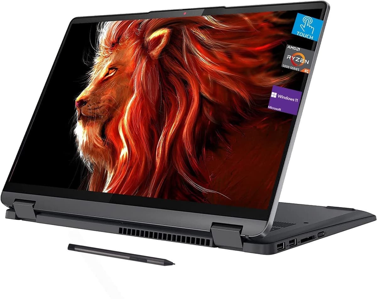 Lenovo Flex 5 14" convertible 2 en 1, pantalla táctil WUXGA, AMD Ryzen 5 5500U, 16GB RAM, SSD PCIe 2TB, Bluetooth, webcam, teclado retroiluminado, lector de huellas, Windows 11 Home, gris