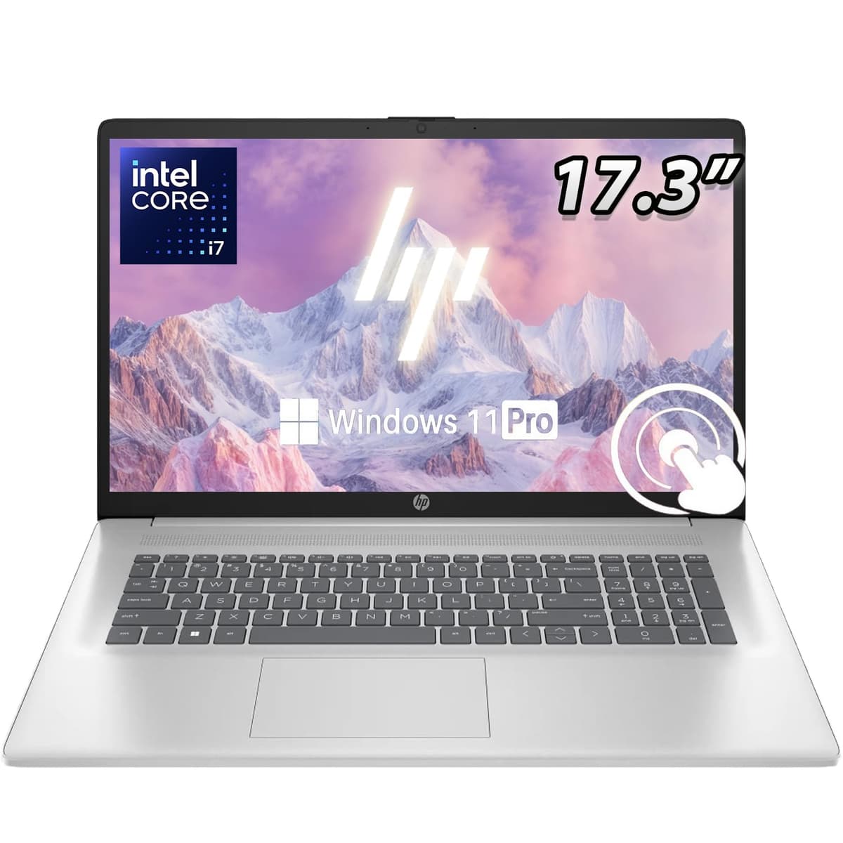 HP 17.3" Pantalla Táctil con Teclado Retroiluminado | Intel 7-150U de 10 Núcleos hasta 5.4GHz (Supera al i7-1335U) | 64GB RAM | 2TB SSD PCIe | Wi-Fi 6 | Bluetooth 5.3 | Windows 11 Pro Business Laptop