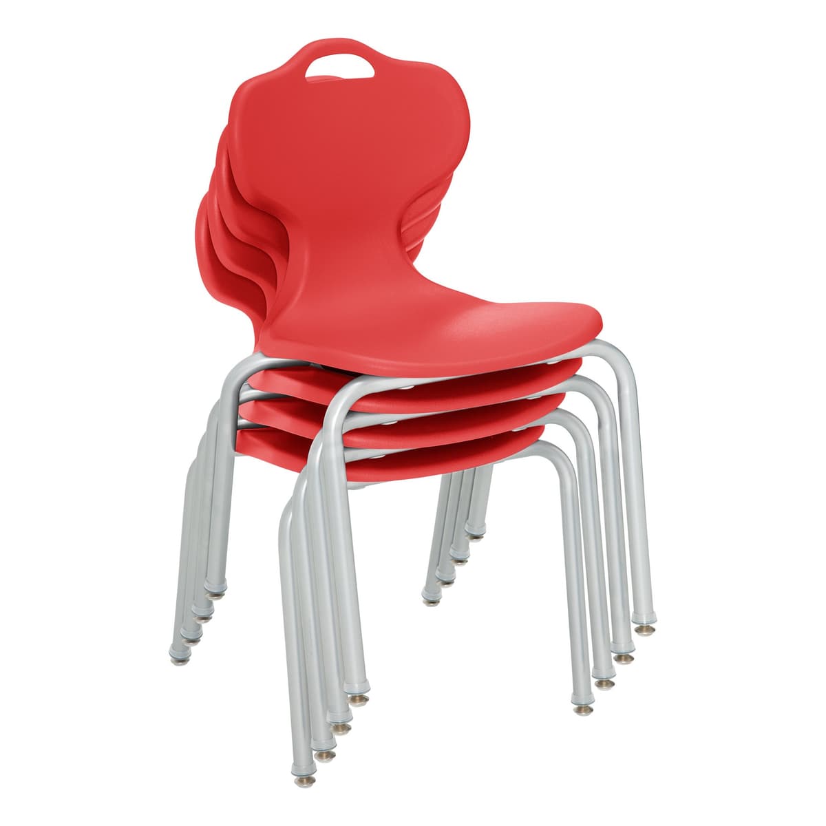 School Outfitters Learniture Profile Series Silla escolar, asiento 14" de altura, roja, pack de 4 LNT-PRO14RD