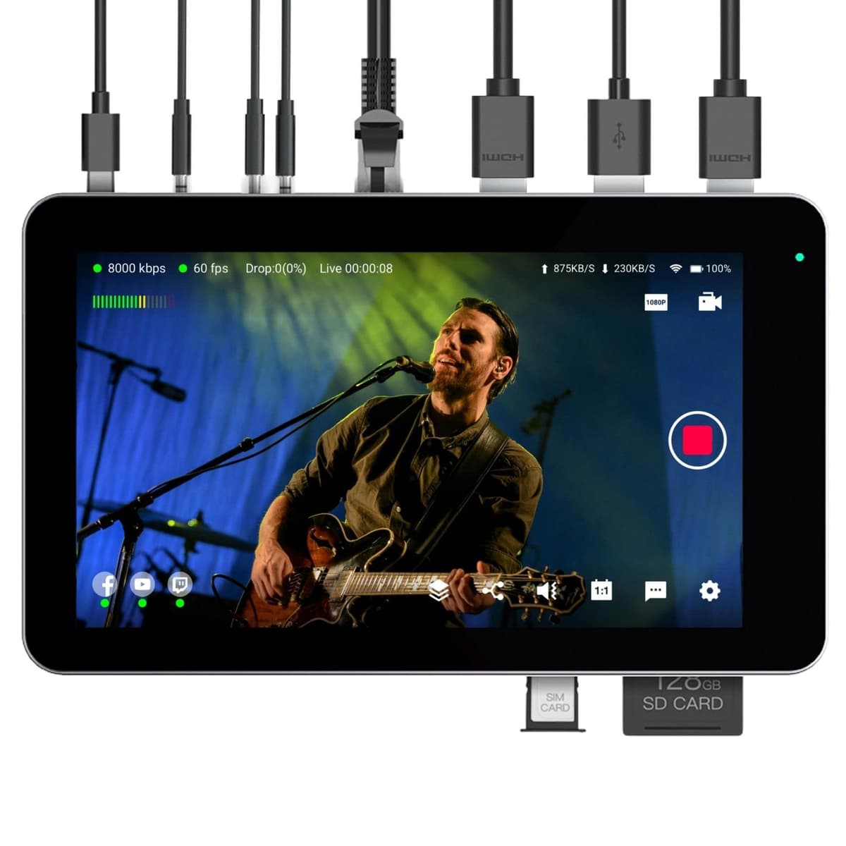 YoloLiv YoloBox Mini Encoder/Monitor portátil para streaming 1080p60 con soporte 4G LTE 0664918139094