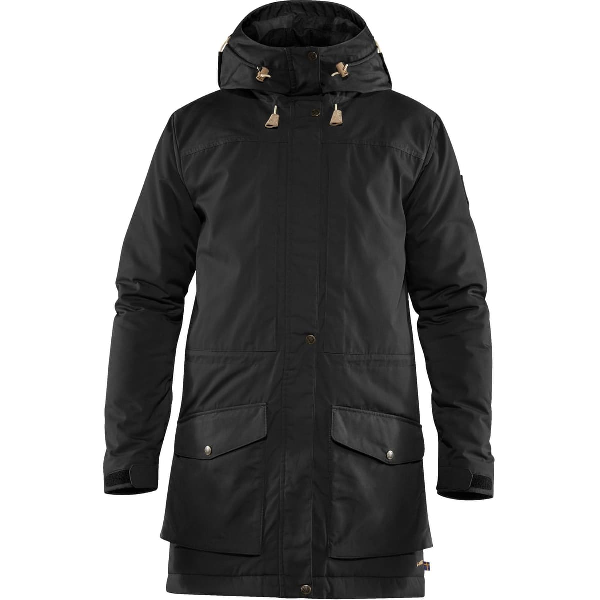 Fjallraven 81919 Singi Wool Padded Parka para hombre, largo, negro, talla M