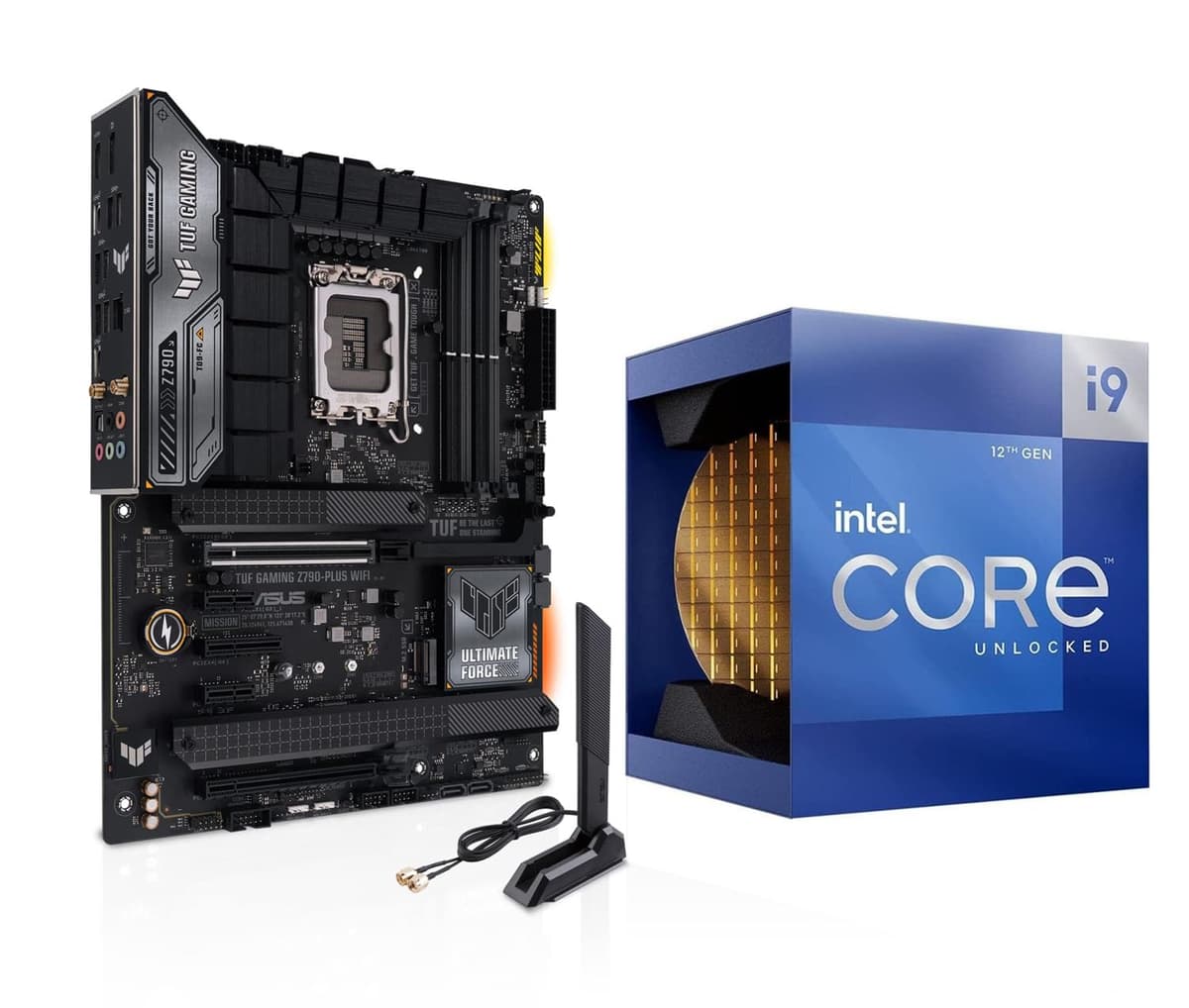 INLAND por Micro Center CPU Placa base Intel Core i9-12900K 12ª generación 16 núcleos LGA 1700 Procesador de escritorio con placa base gaming TUF Gaming Z790-Plus WiFi DDR5 12900K TUFGAMZ790-Plus WiFi D5 combo