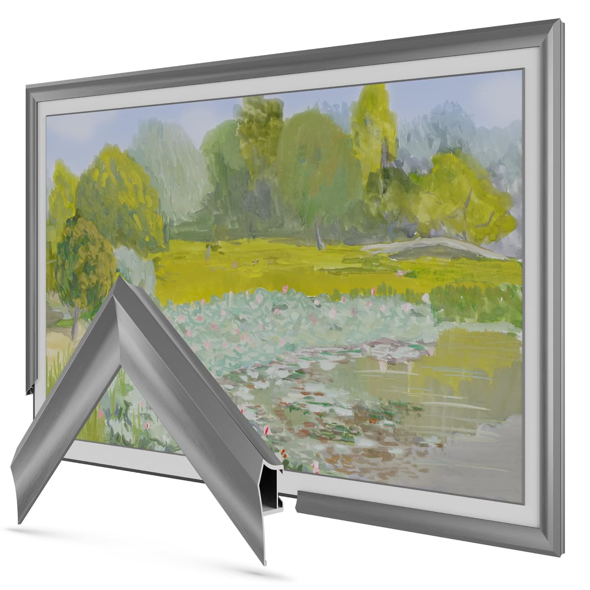 Marco para TV de Aluminio Grafito Prismático de 65" - Compatible SOLO con Samsung The Frame y Pro TVs (Compatible con 2021-2025, LS03A, LS03B, LS03C, LS03D, LS03FA, LS03FW) FRM-AL-PR-GPH-65