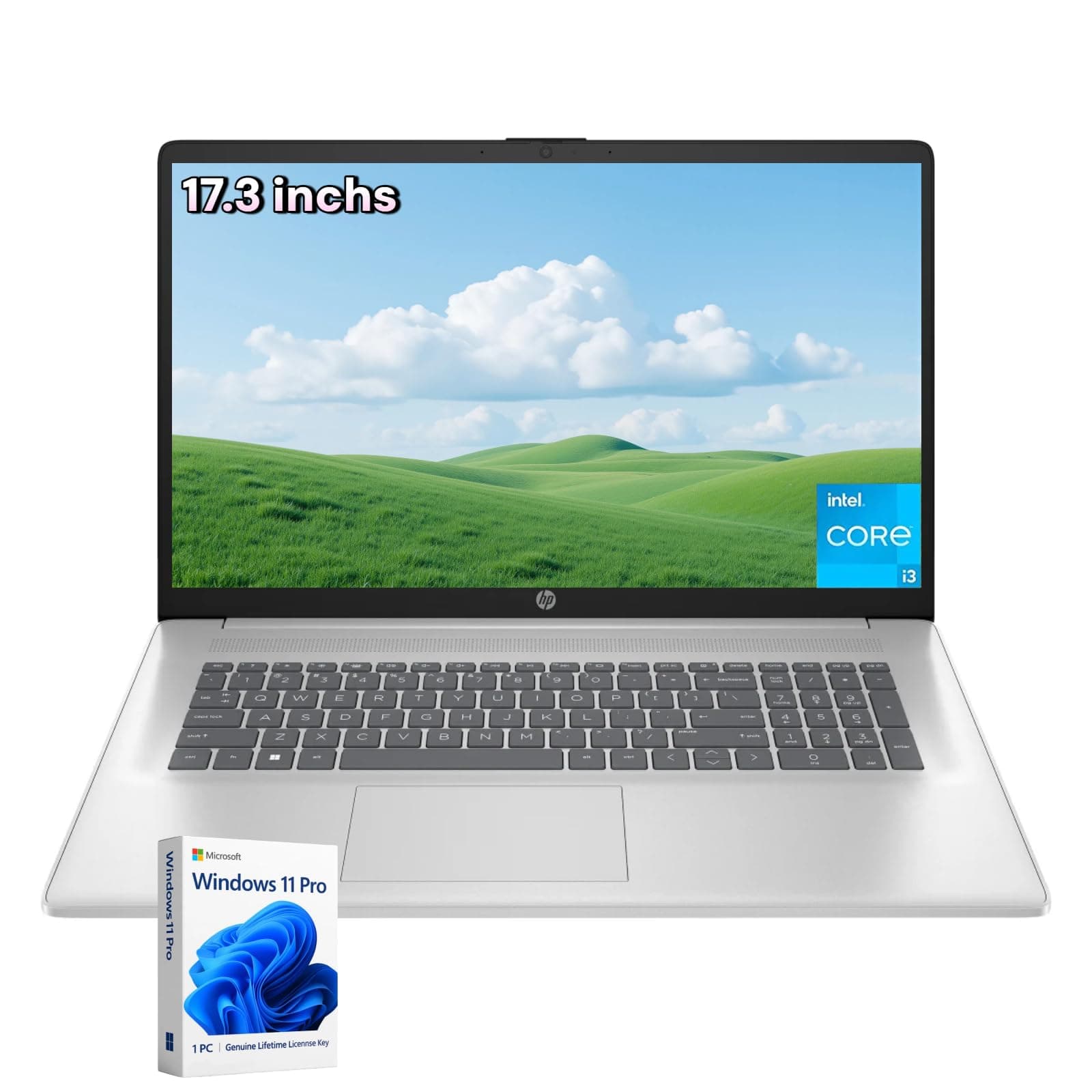 HP Laptop Empresarial de 17.3" - Windows 11 Pro • Pantalla 17.3" HD+ • Intel i3-N305 de 8 núcleos (> i5-1135G7) • Wi-Fi 6 • Copilot +PC • Teclado de tamaño completo • Plata • 32GB RAM + 2TB SSD