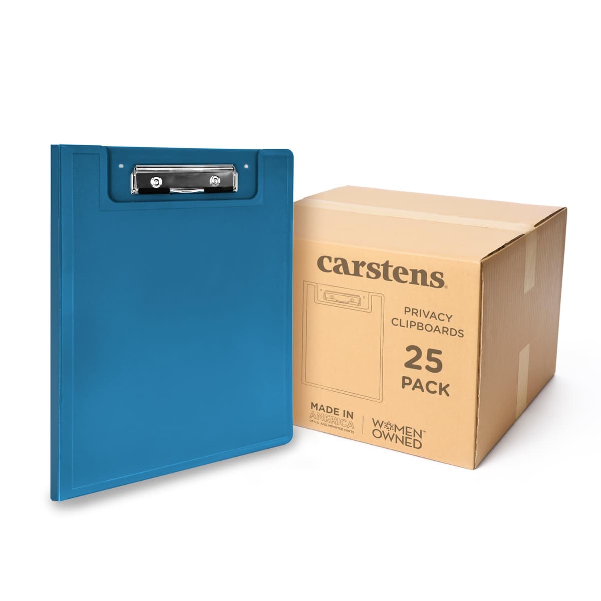 Carstens Clipboard plegable de perfil bajo con cubierta pesada, plástico Azul, paquete de 25 9833-00CS