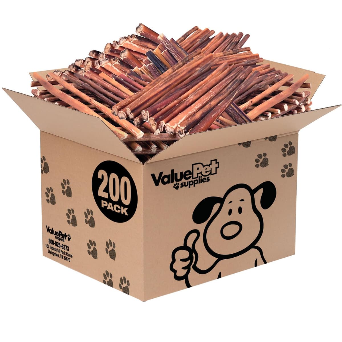 ValueBull Palitos Bully para Perros Pequeños, Finos de 12 Pulgadas, Paquete a Granel de 200 Unidades - 100% Natural, Alimentados con Pasto, Ingrediente Único, Golosinas para Perros de Larga Duración SM12RG