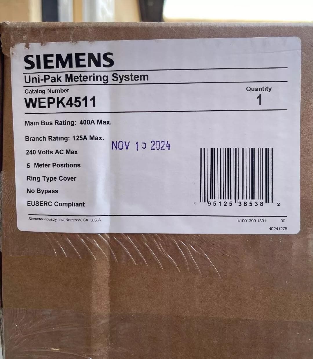 Siemens WEPK4511 Tapa Ring Type 5-Gang 1-Phase