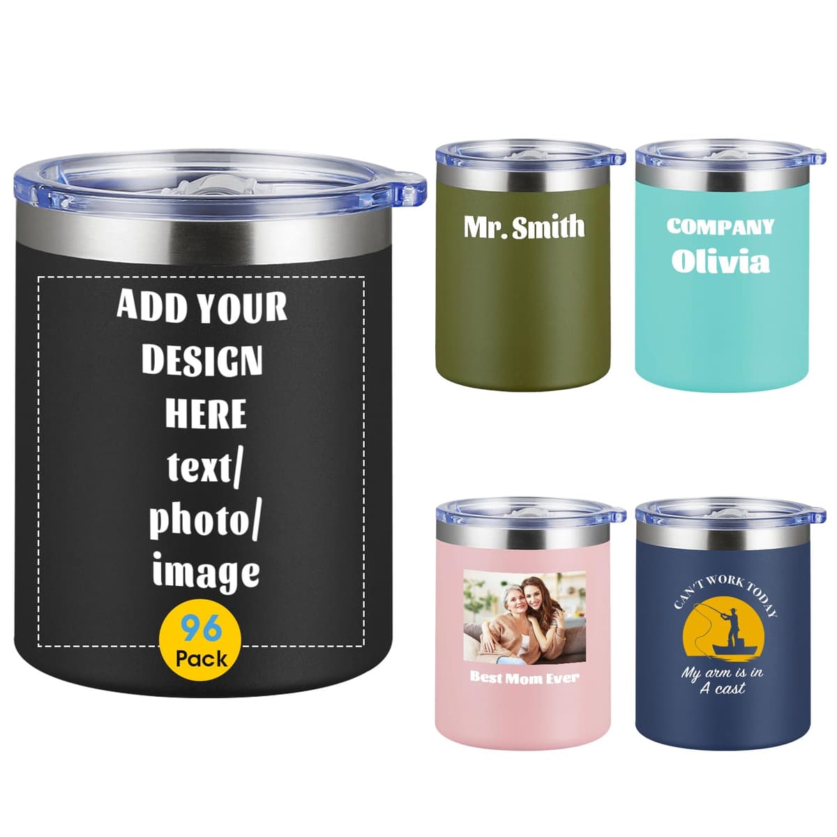 COMOOO Personalized 12oz Tumbler - Vaso Térmico Acero Inoxidable Personalizable