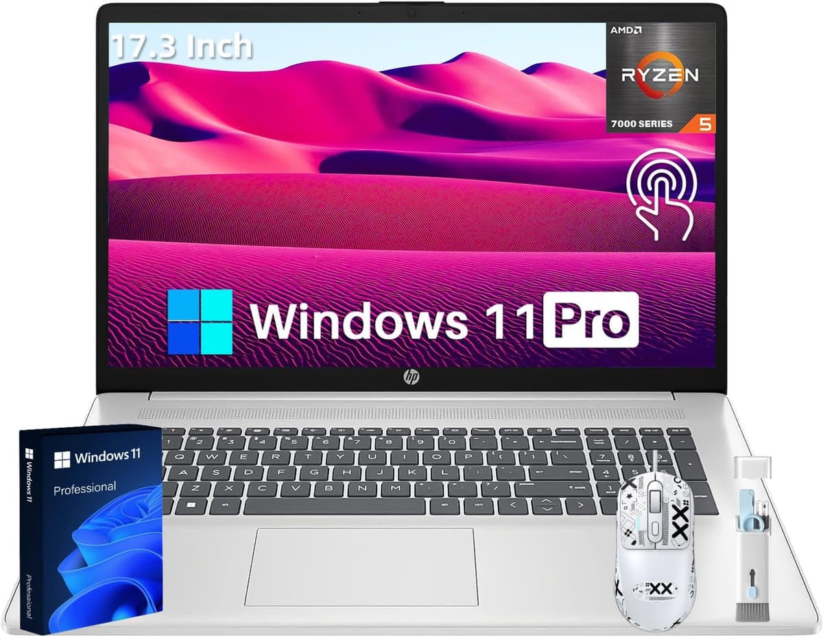HP Laptop de 15,6" HD con Intel i3-1315U, 16 GB RAM, SSD de 1 TB, Windows 11 Pro, pantalla táctil y cámara HD
