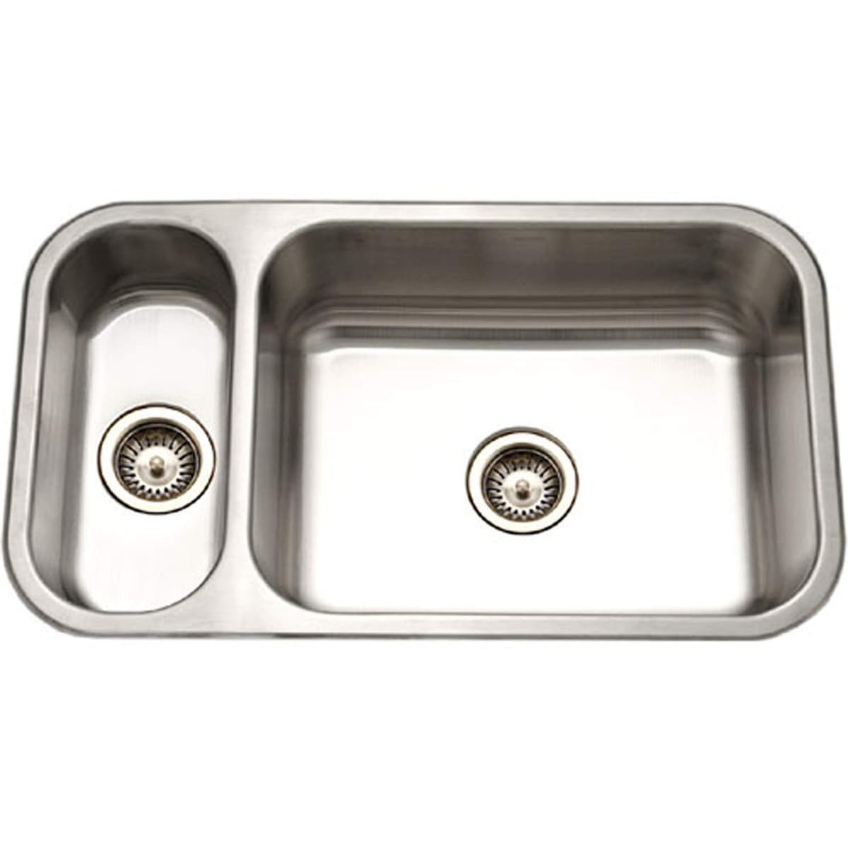 Houzer Elite - Fregadero 31" undermount 80/20 doble, cubeta pequeña izquierda EHD-3118-20